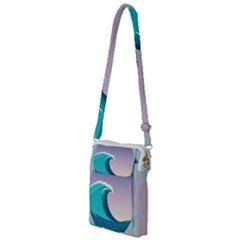 Tsunami Tidal Wave Wave Minimalist Ocean Sea 4 Multi Function Travel Bag by Pakemis