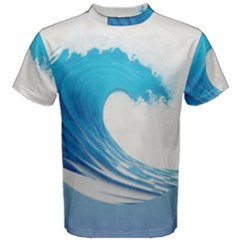 Wave Tsunami Tidal Wave Ocean Sea Water Men s Cotton Tee by Pakemis