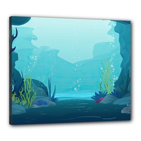 Intro Youtube Background Wallpaper Aquatic Water 2 Canvas 24  X 20  (stretched) by Pakemis