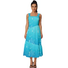Ai Generated Ocean Sea Fish Aquatic Water Nature Square Neckline Tiered Midi Dress by Pakemis