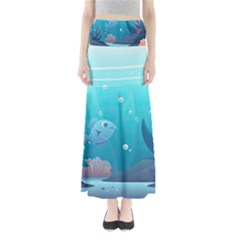 Ai Generated Ocean Sea Fish Aquatic Water Nature 4 Full Length Maxi Skirt by Pakemis