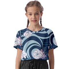 Flowers Pattern Floral Ocean Abstract Digital Art Kids  Basic Tee by Pakemis