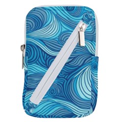 Ocean Waves Sea Abstract Pattern Water Blue Belt Pouch Bag (large) by Pakemis