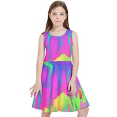Liquid Art Pattern - Fluid Art - Marble Art - Liquid Background Kids  Skater Dress by GardenOfOphir