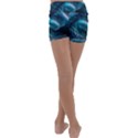 Tsunami Waves Ocean Sea Water Rough Seas 3 Kids  Lightweight Velour Yoga Shorts View4