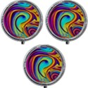 Fluid Art Pattern Mini Round Pill Box (Pack of 3) View1