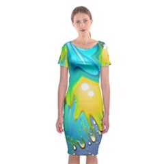 Liquid Background Classic Short Sleeve Midi Dress by GardenOfOphir