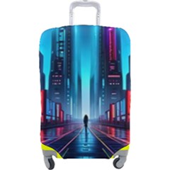 City People Cyberpunk Luggage Cover (large) by Jancukart