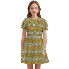 Pattern Kids  Bow Tie Puff Sleeve Dress by Sparkle
