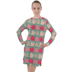 Colorful Slugs Long Sleeve Hoodie Dress by GardenOfOphir
