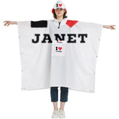 I Love Janet Women s Hooded Rain Ponchos by ilovewhateva