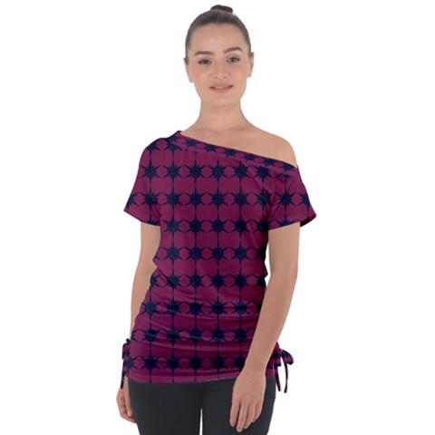 Pattern 140 Off Shoulder Tie-up Tee by GardenOfOphir