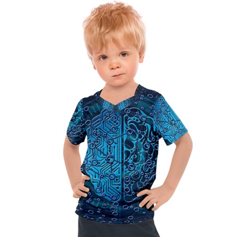 Artificial Intelligence Network Blue Art Kids  Sports Tee by Semog4