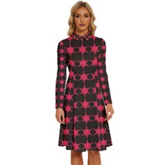 Pattern 143 Long Sleeve Shirt Collar A-line Dress by GardenOfOphir