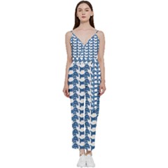 Pattern 162 V-neck Spaghetti Strap Tie Front Jumpsuit by GardenOfOphir