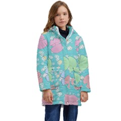 Jellyfish Animal Translucent Kid s Hooded Longline Puffer Jacket by Semog4