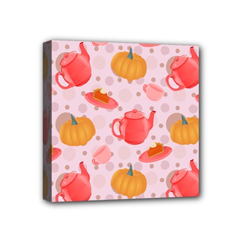 Pumpkin Tea Cup Pie Dessert Mini Canvas 4  X 4  (stretched) by Semog4