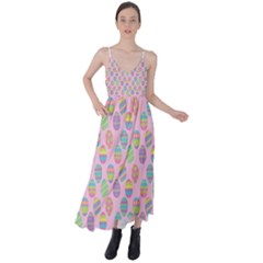 Egg Easter Eggs Pastel Digital Art Tie Back Maxi Dress by Semog4