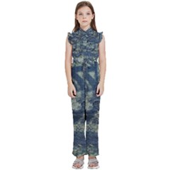 Elemental Beauty Abstract Print Kids  Sleeveless Ruffle Edge Band Collar Chiffon One Piece by dflcprintsclothing