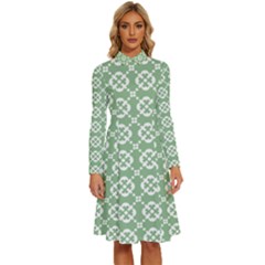 Pattern 298 Long Sleeve Shirt Collar A-line Dress by GardenOfOphir