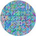 Tribal Pattern Pattern Wooden Puzzle Round View1