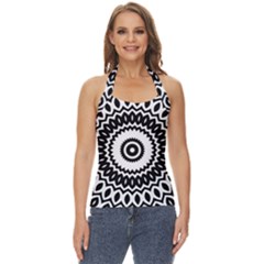 Circular Concentric Radial Symmetry Abstract Basic Halter Top by Jancukart