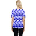 Blue Pretzel Illustrations Pattern Bow Sleeve Button Up Top View4