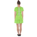 Lime Green And White Owl Pattern Drop Hem Mini Chiffon Dress View2