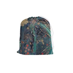 Ai Generated Flower Trees Forest Mystical Forest Drawstring Pouch (medium) by Ravend