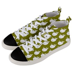 Cute Whale Illustration Pattern Men s Mid-top Canvas Sneakers by GardenOfOphir