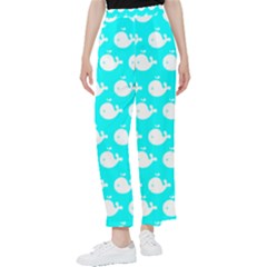 Cute Whale Illustration Pattern Women s Pants  by GardenOfOphir