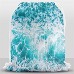 Tropical Blue Ocean Wave Drawstring Bag (large) by Jack14