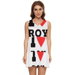 I Love Roy Tiered Sleeveless Mini Dress by ilovewhateva