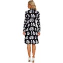 Ladybug Vector Geometric Tile Pattern Long Sleeve Shirt Collar A-Line Dress View4
