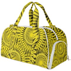 Abstract Sun Pattern Yellow Background Burner Gym Duffel Bag by Jancukart