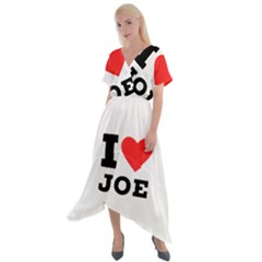 I Love Joe Cross Front Sharkbite Hem Maxi Dress by ilovewhateva