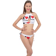 I Love Bryan Cross Front Halter Bikini Set by ilovewhateva