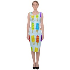 Background-29 Sleeveless Pencil Dress by nateshop