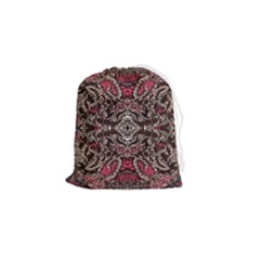 Pink Brown Liquify Repeats Iii Drawstring Pouch (small) by kaleidomarblingart