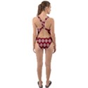 Abstract Knot Geometric Tile Pattern Cut-Out Back One Piece Swimsuit View2