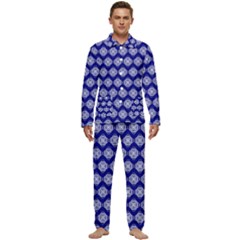 Abstract Knot Geometric Tile Pattern Men s Long Sleeve Velvet Pocket Pajamas Set by GardenOfOphir