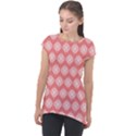 Abstract Knot Geometric Tile Pattern Cap Sleeve High Low Top View1