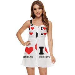 I Love Christian Ruffle Edge Bra Cup Chiffon Mini Dress by ilovewhateva