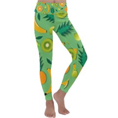 Fruit Tropical Pattern Design Art Kids  Lightweight Velour Classic Yoga Leggings by danenraven