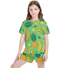 Fruit Tropical Pattern Design Art Kids  Tee And Sports Shorts Set by danenraven