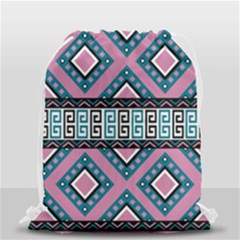 Pink Pattern Design Vintage Drawstring Bag (small) by Ravend