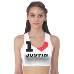I Love Justin Sports Bra by ilovewhateva