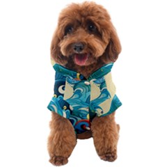 Waves Ocean Sea Abstract Whimsical (2) Dog Coat by Jancukart