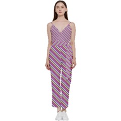 Background-102 V-neck Spaghetti Strap Tie Front Jumpsuit by nateshop