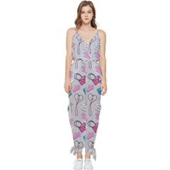 Medicine Sleeveless Tie Ankle Chiffon Jumpsuit by SychEva